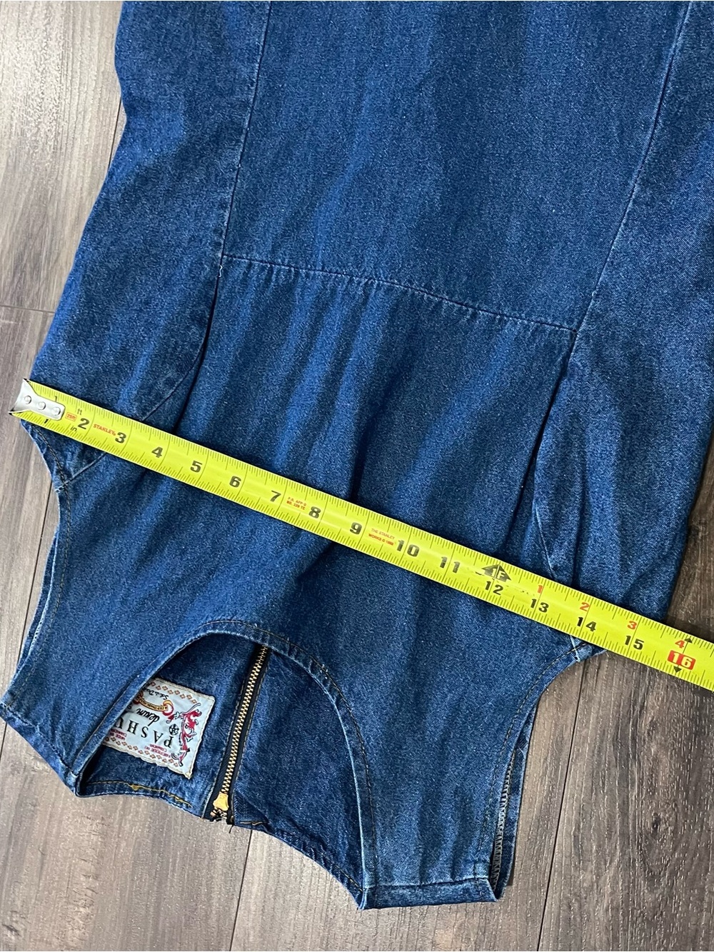 Vintage Denim Sleeveless Mini Dress - Blue - Picture 4 of 7